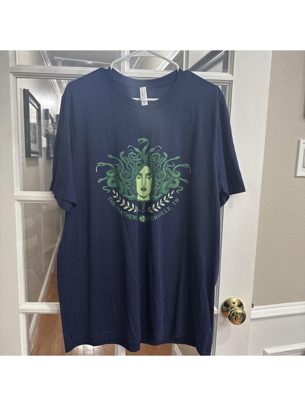 Bella+Canvas Men's Navy and Blue Tshirt